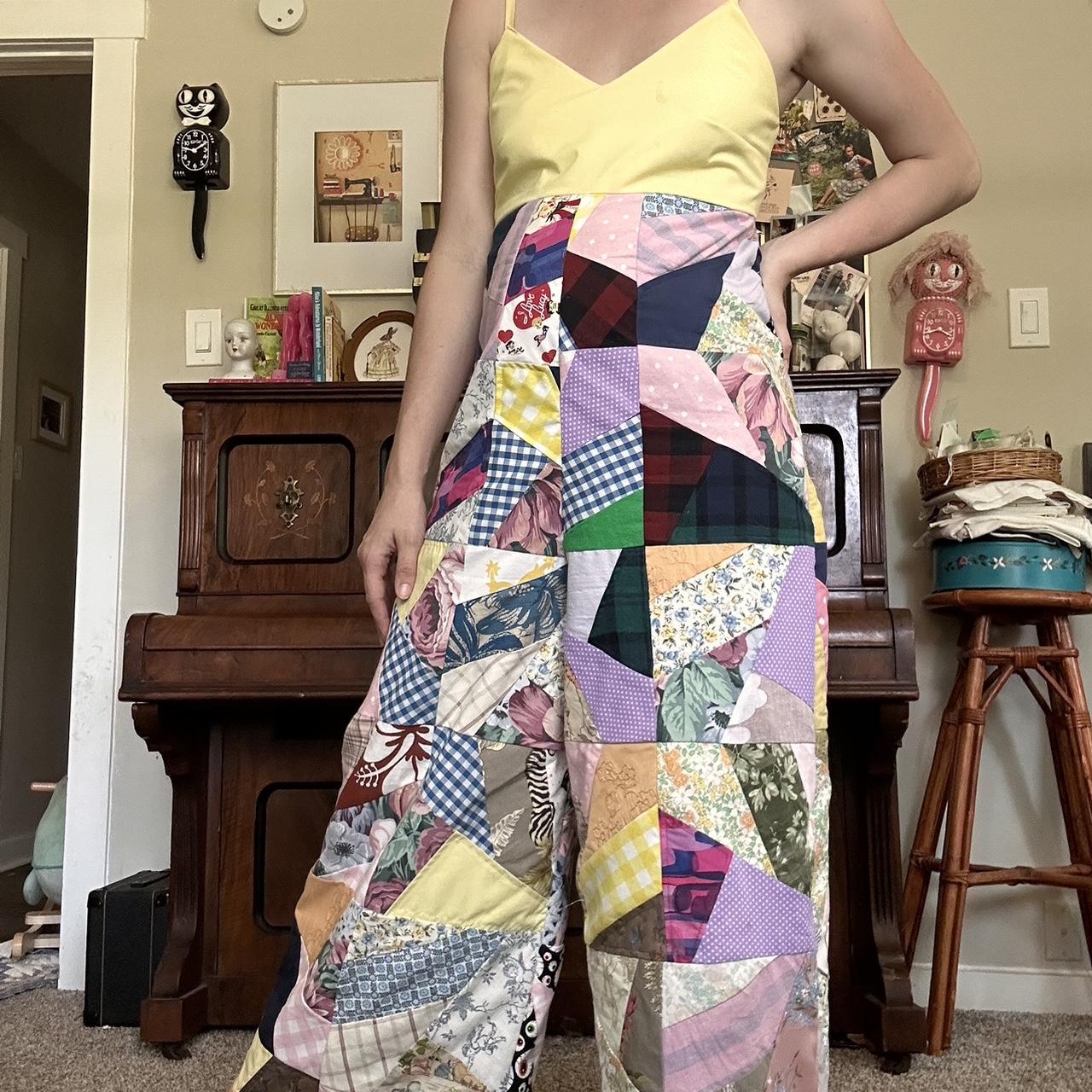 Women's Overalls - Multi - M – Unique patchwork p… - image 2