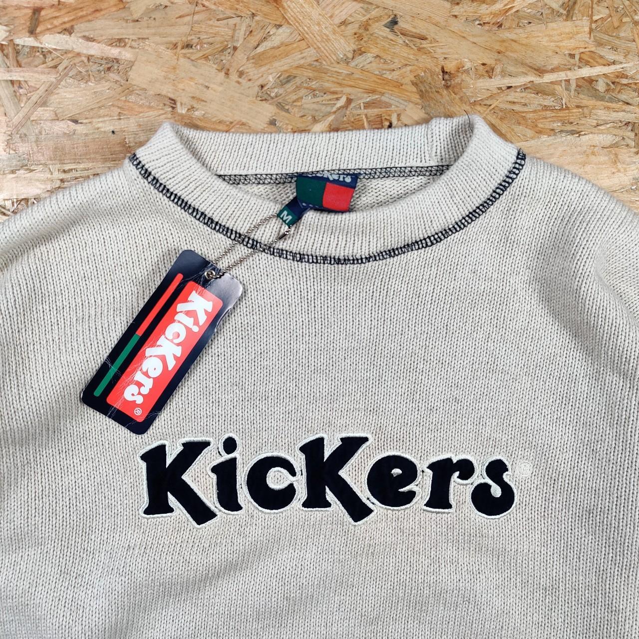 Kickers Men's Cream and Black Sweatshirt Depop