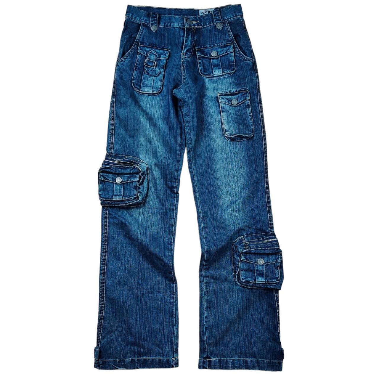 IDPDT CARGO JEANS PANTS BOTTOMS Y2K EDGY CUTE EMO... Depop