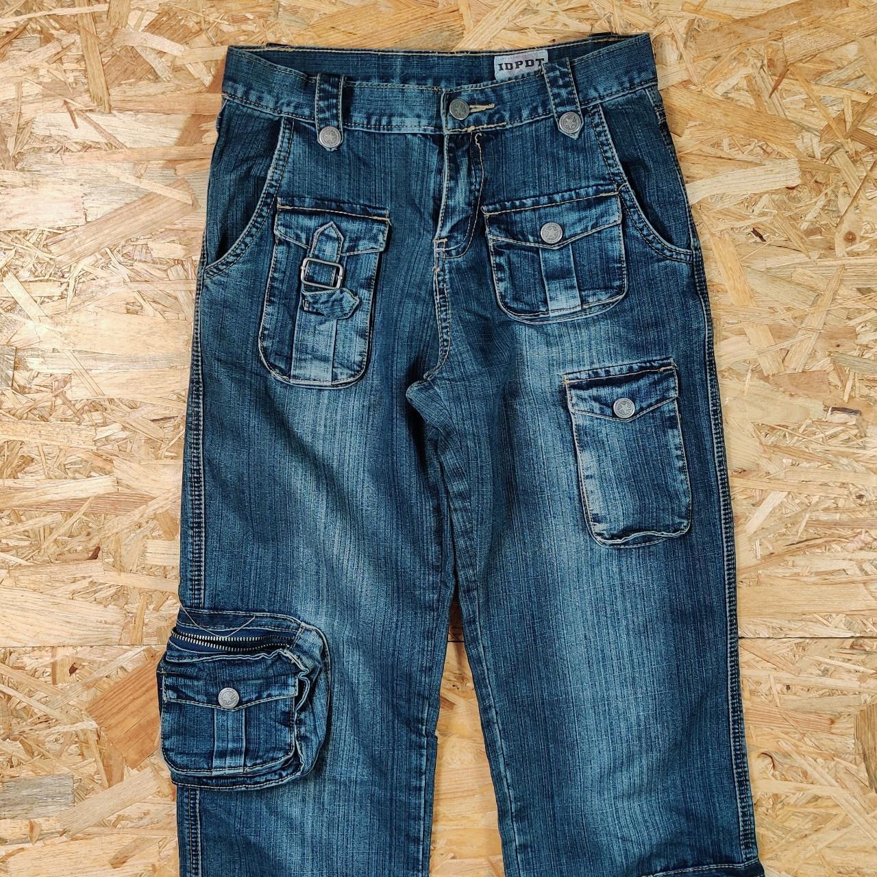 IDPDT CARGO JEANS PANTS BOTTOMS Y2K EDGY CUTE EMO... Depop