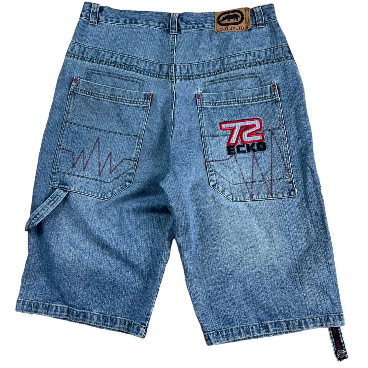 ECKO UNLTD BAGGY DENIM JEANS SHORTS JORTS AESTHETIC... - Depop