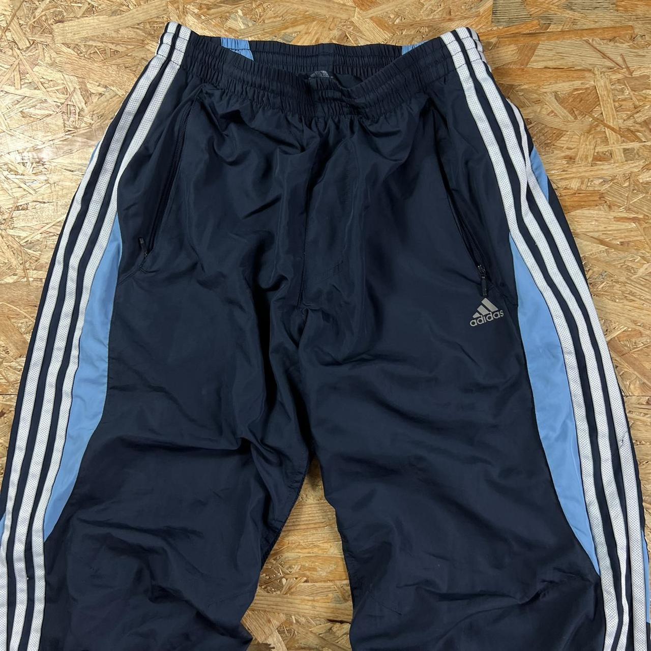 パンツ 00s archive adidas nylon wide pants y2k Vintage Y2K Adidas Womens Medium Three Stripe Lined Nylon