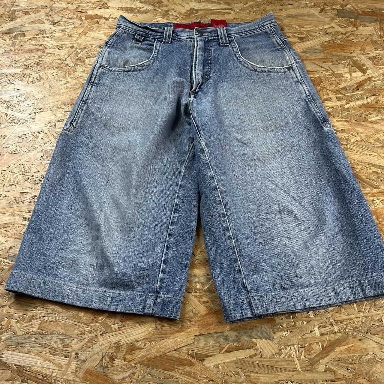 JNCO JEANS BAGGY JORTS SKATE DENIM SHORTS HIP HOP... - Depop