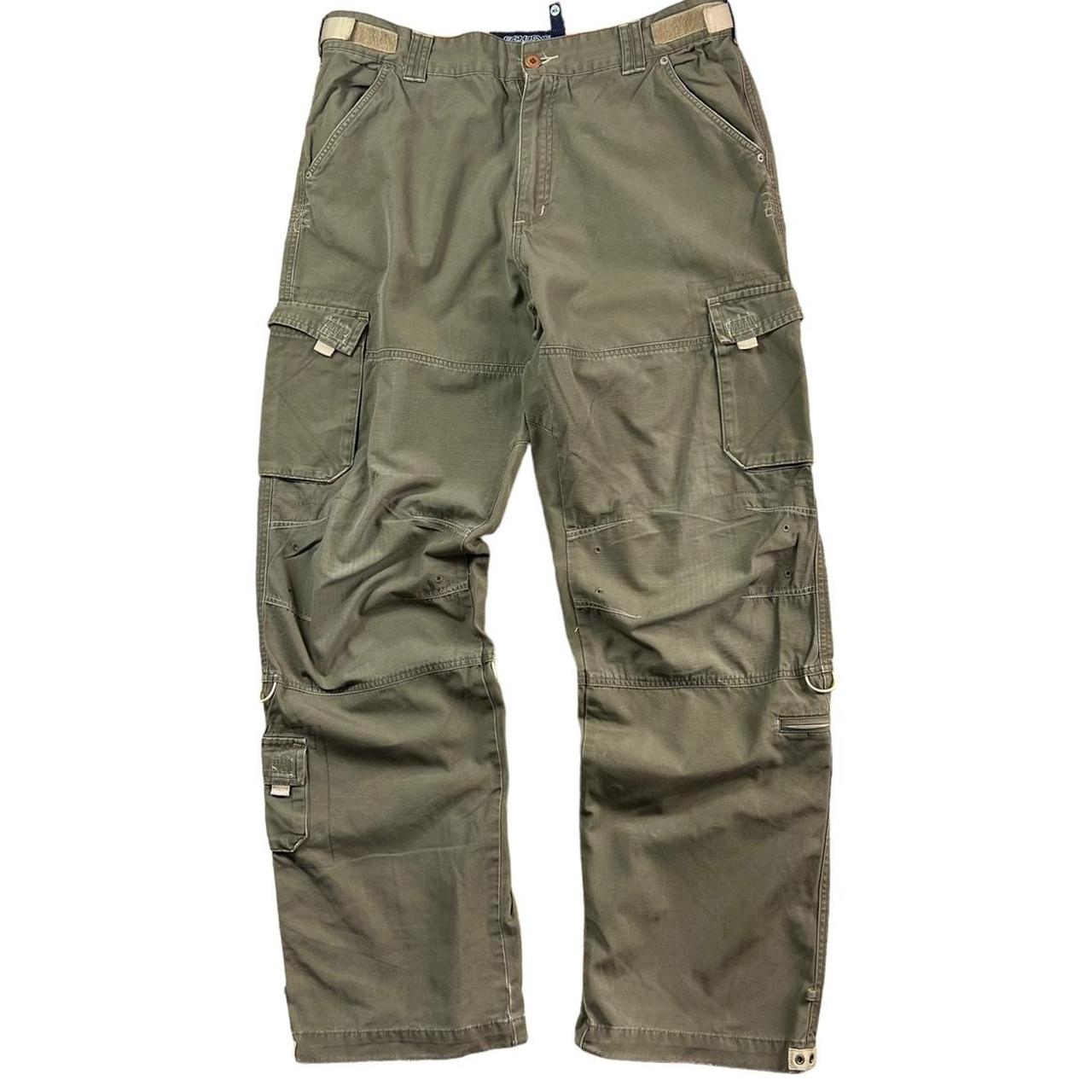 FISHBONE UTILITY CARGO MILITARY PANTS TROUSERS Y2K... - Depop