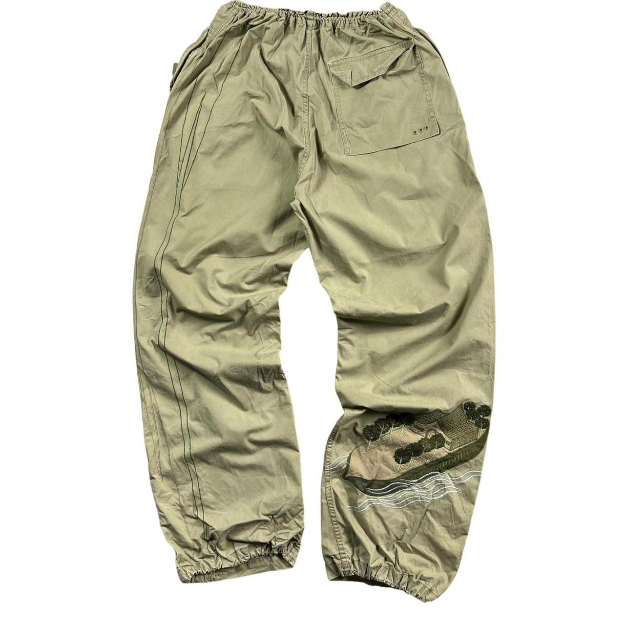 2000's archive khaki nylon cargo pants