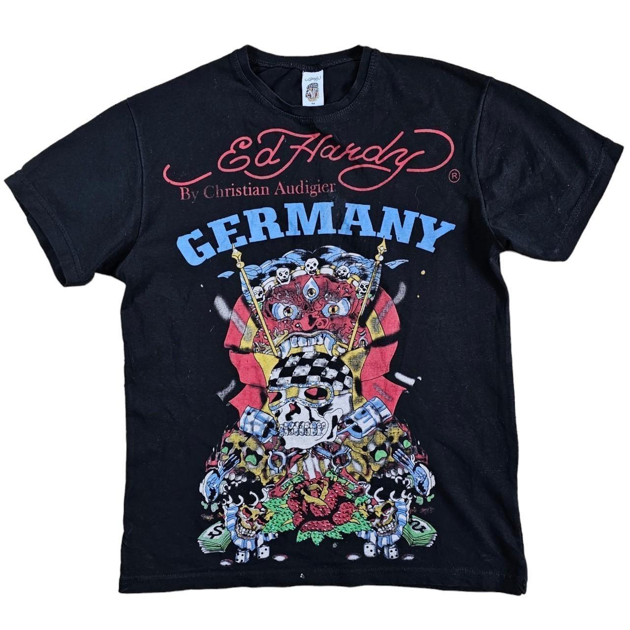 ed hardy Y2K 00s archive スカル スワロフスキーTシャツ｜メンズ