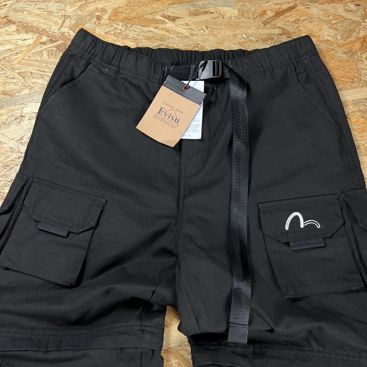 【極希少】【ブランド古着】 EVISU half pants EVISU KURO CARGO PANTS TROUSERS MILITARY JAPAN Y2K | Depop
