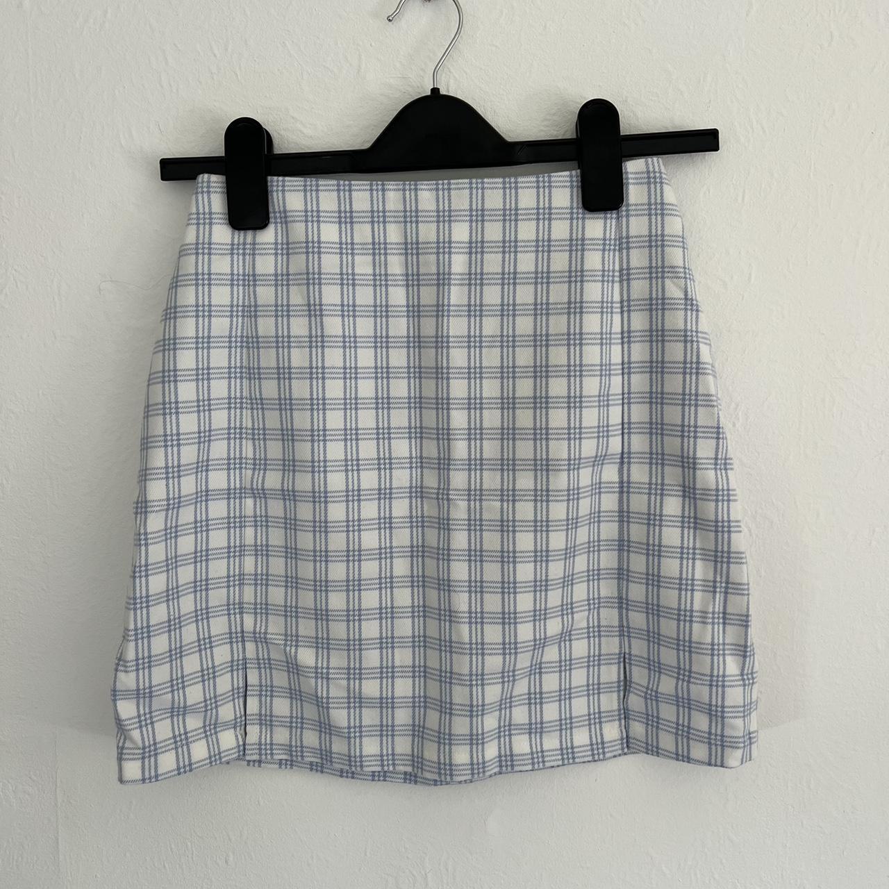 Brandy Melville Women's Blue and Black Skirt | Depop