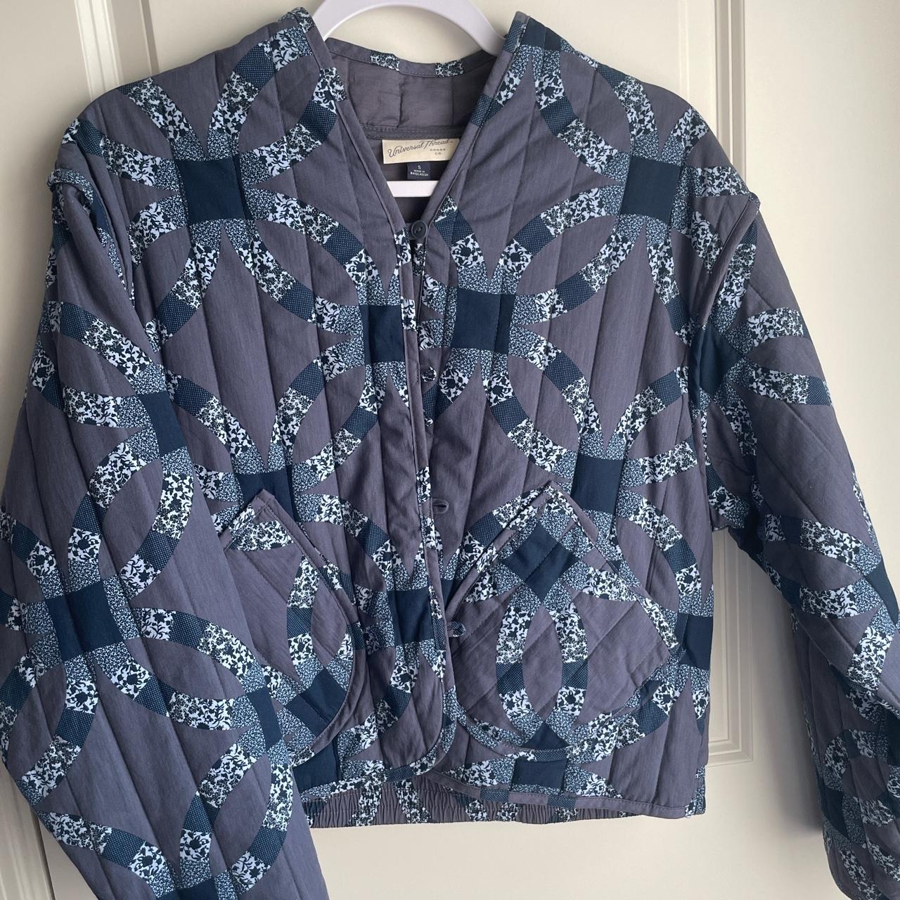 Target Women's Blue and Grey Jacket Depop