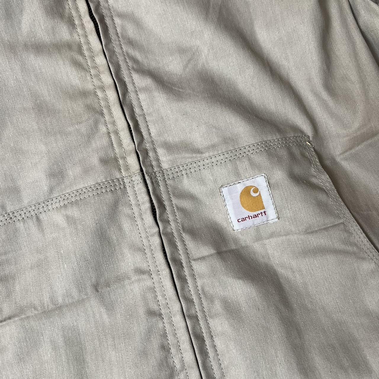 Carhartt reworked jacket beige Size L Very good... - Depop