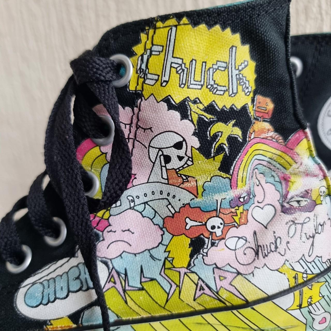 Converse Black Chuck Taylor All Star Comic Edition. Depop