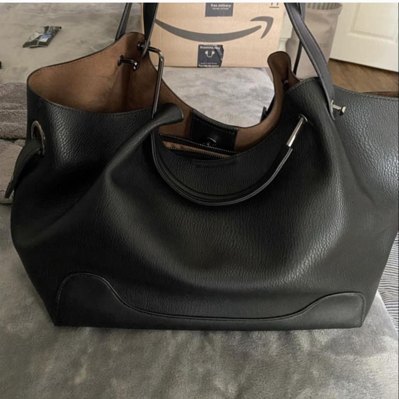 Sondra Roberts Squared black tote bag. Has a huge