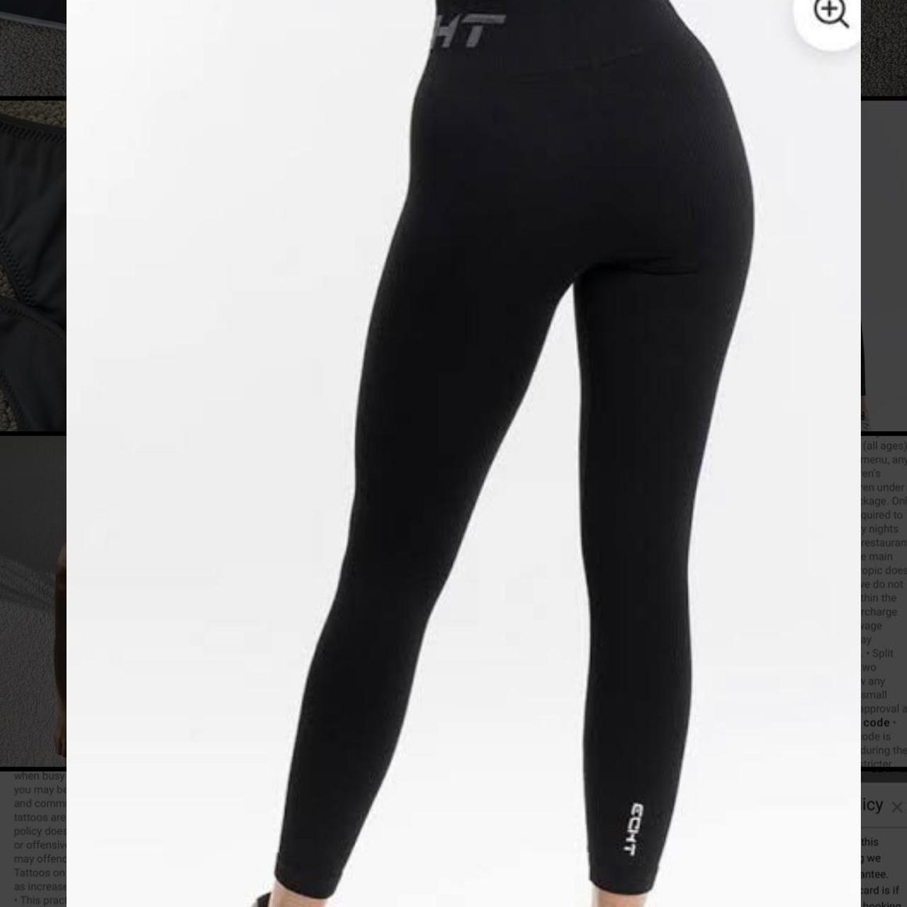 ECHT black full length ribbed leggings. Worn a few... Depop