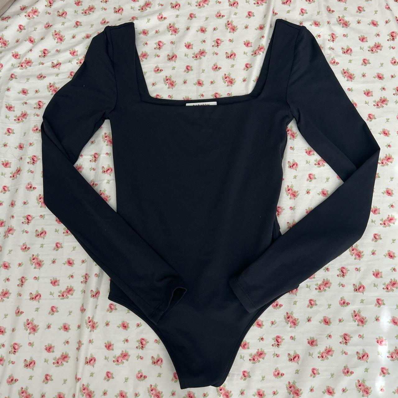 Aritzia Women's Black Bodysuit Depop