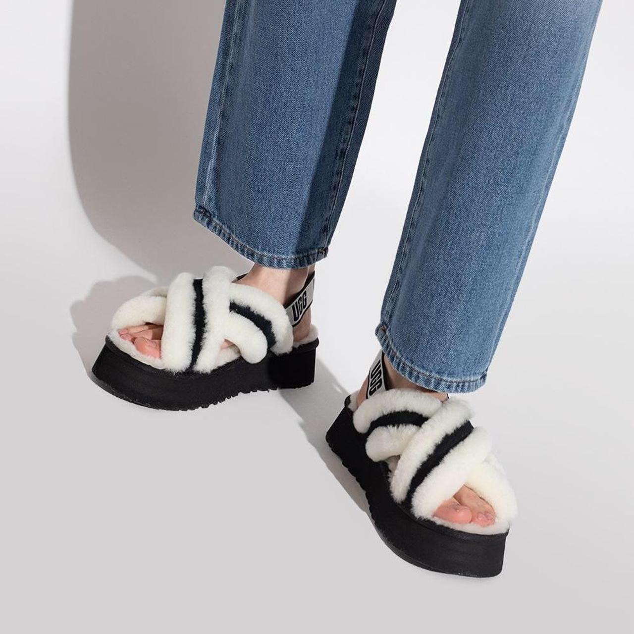 Ugg Disco Slide Slippers Black Grey White Ugg Slides UGG Disco