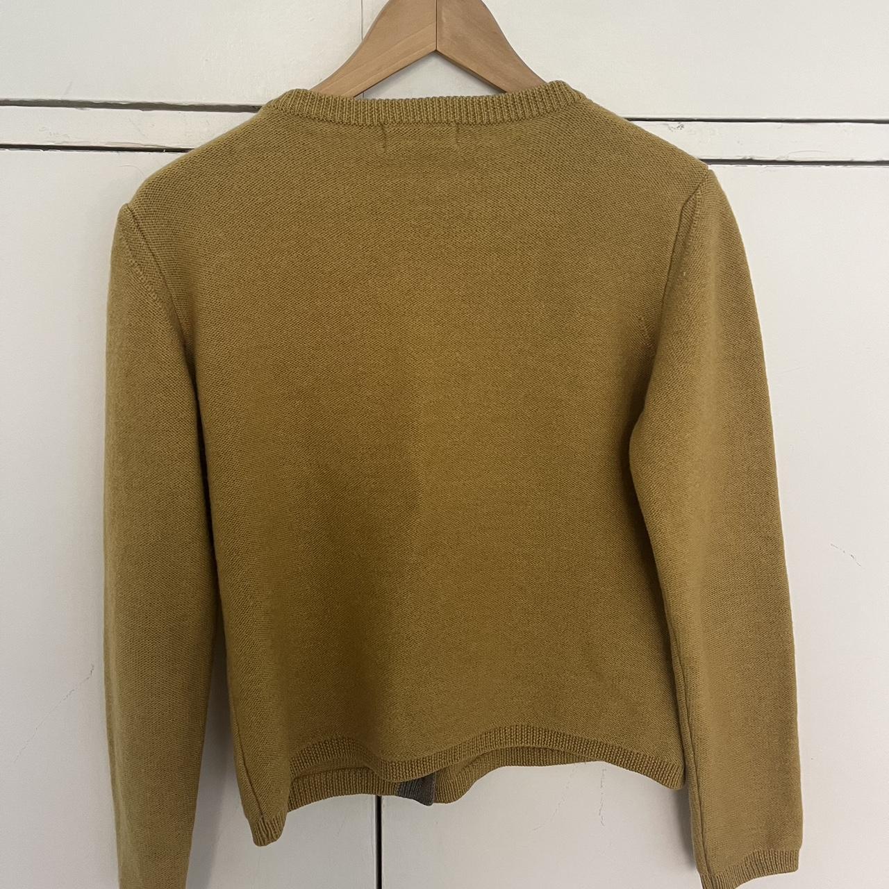 TOAST mustard yellow and grey wool cardigan / jumper... Depop