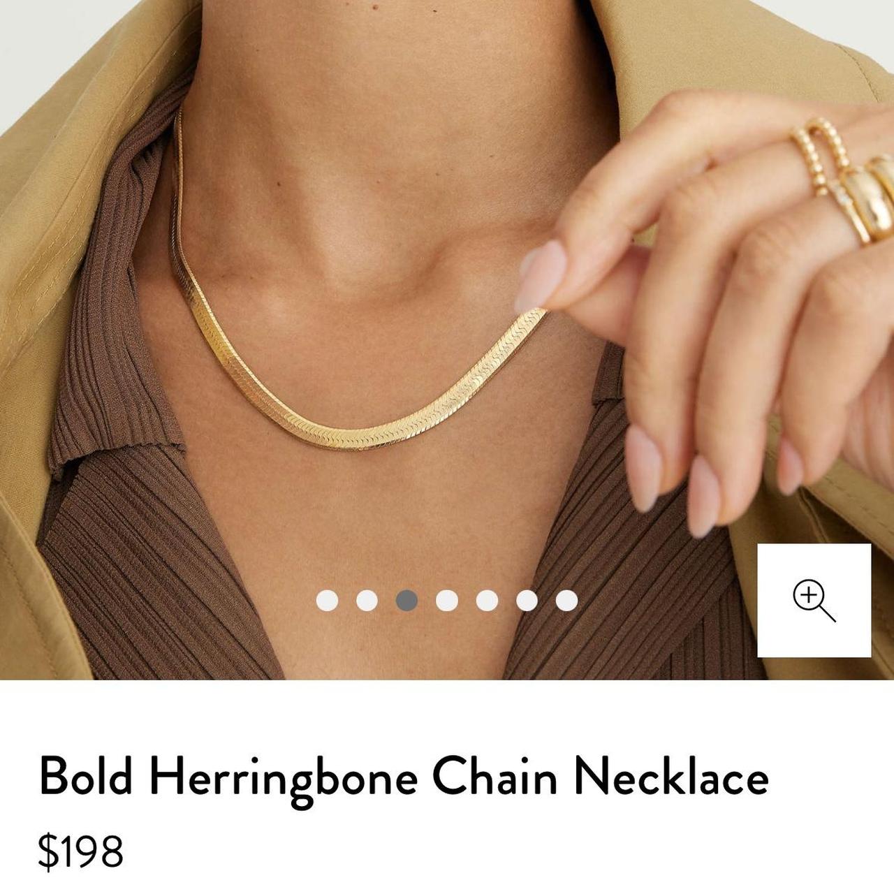 The Mejuri Gold Herringbone necklace in the 16 inch... Depop