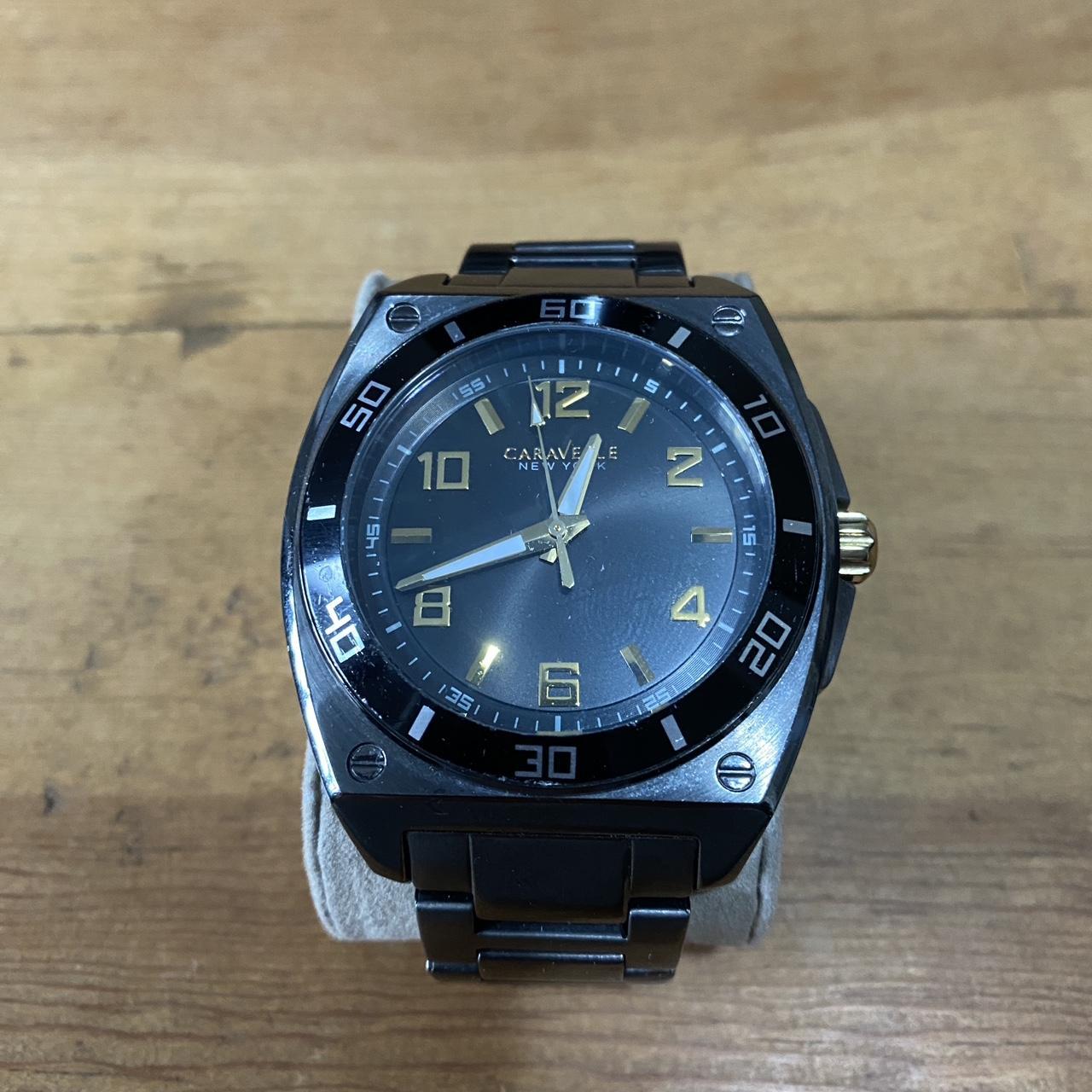 Caravelle black outlet watch