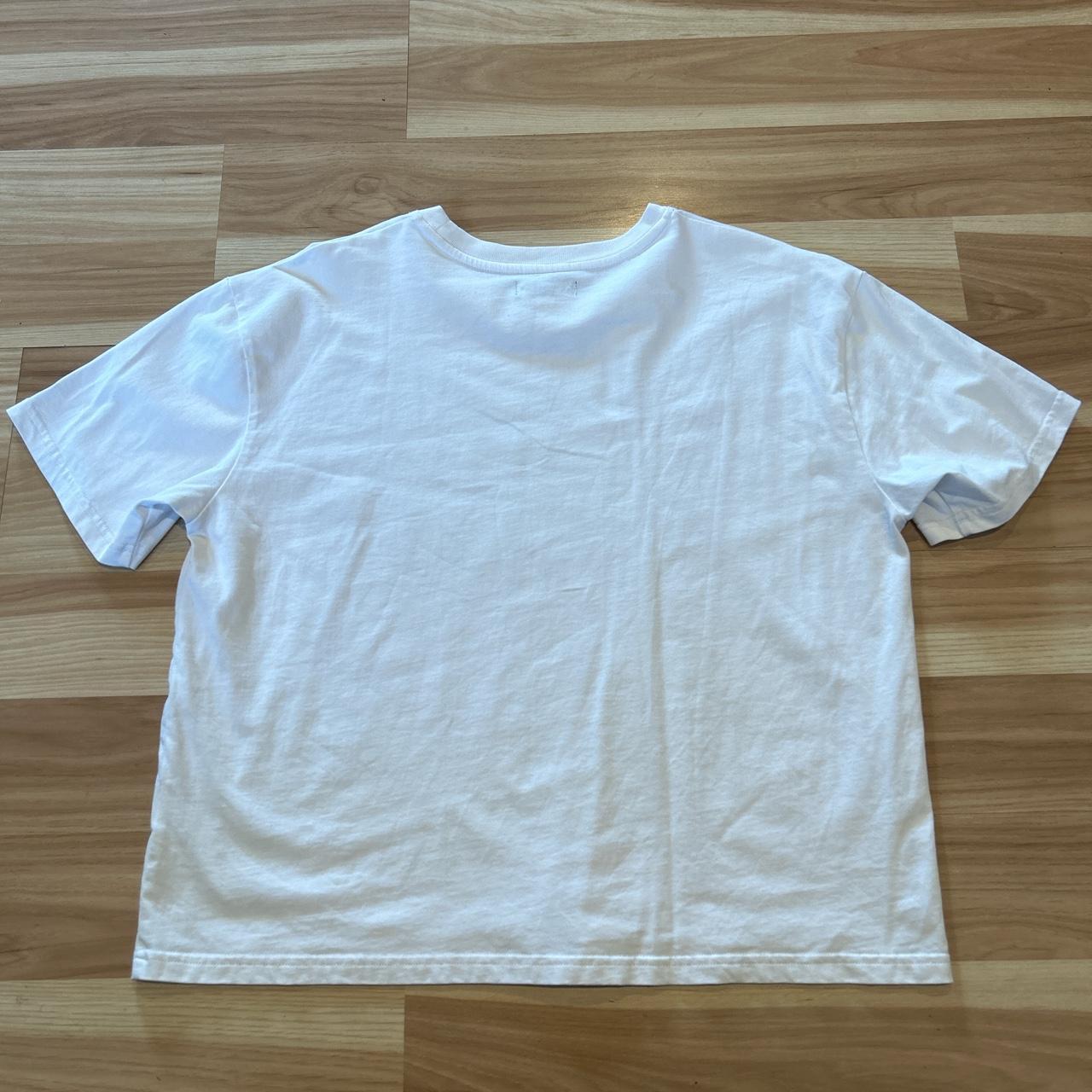 Off-White Women's White and Blue T-shirt (3)