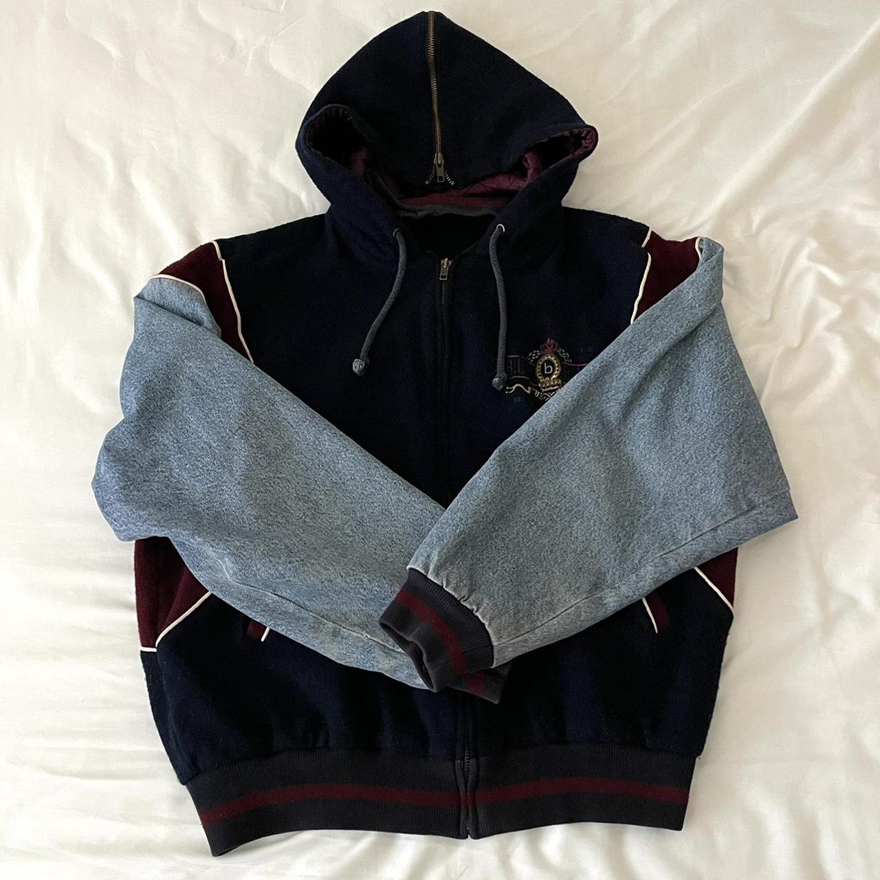 Denim zip up hoodie Clearance