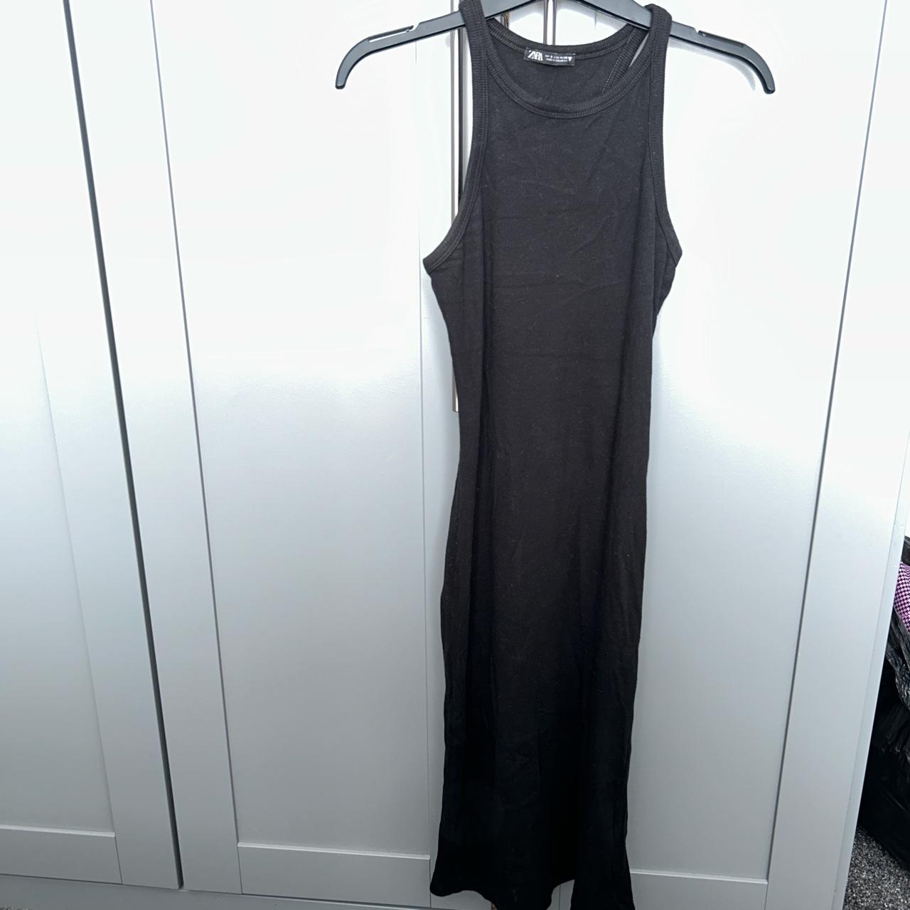 Zara black rubbed maxi dress Halter neck So cute... - Depop