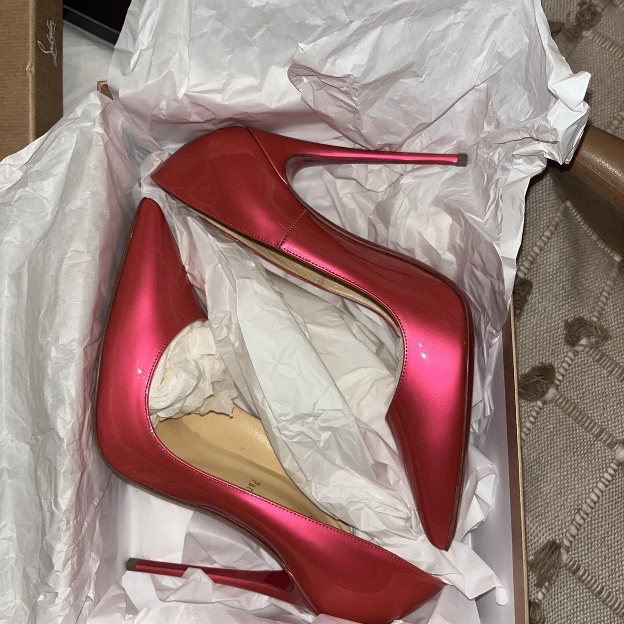 Louboutin So Kate Pink heels size 40.5 would fit a... - Depop