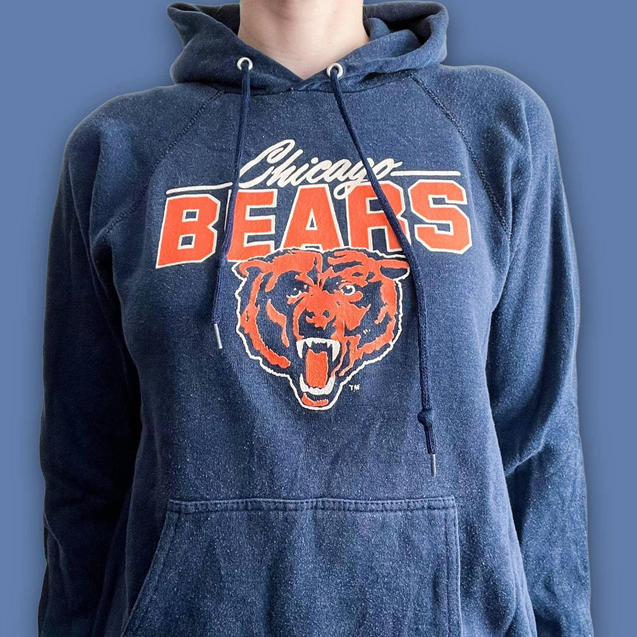 Vintage NFL Chicago Bears Hooded Sweatshirt Navy - Depop