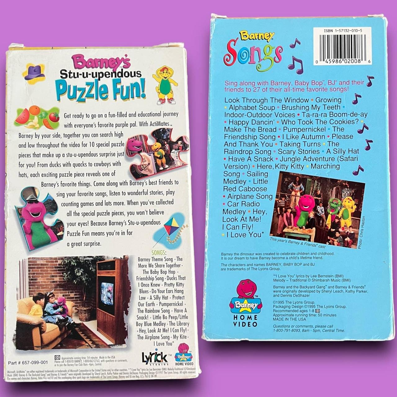 Barney VHS Tape - Set of 2 Titles: Barney Songs... - Depop