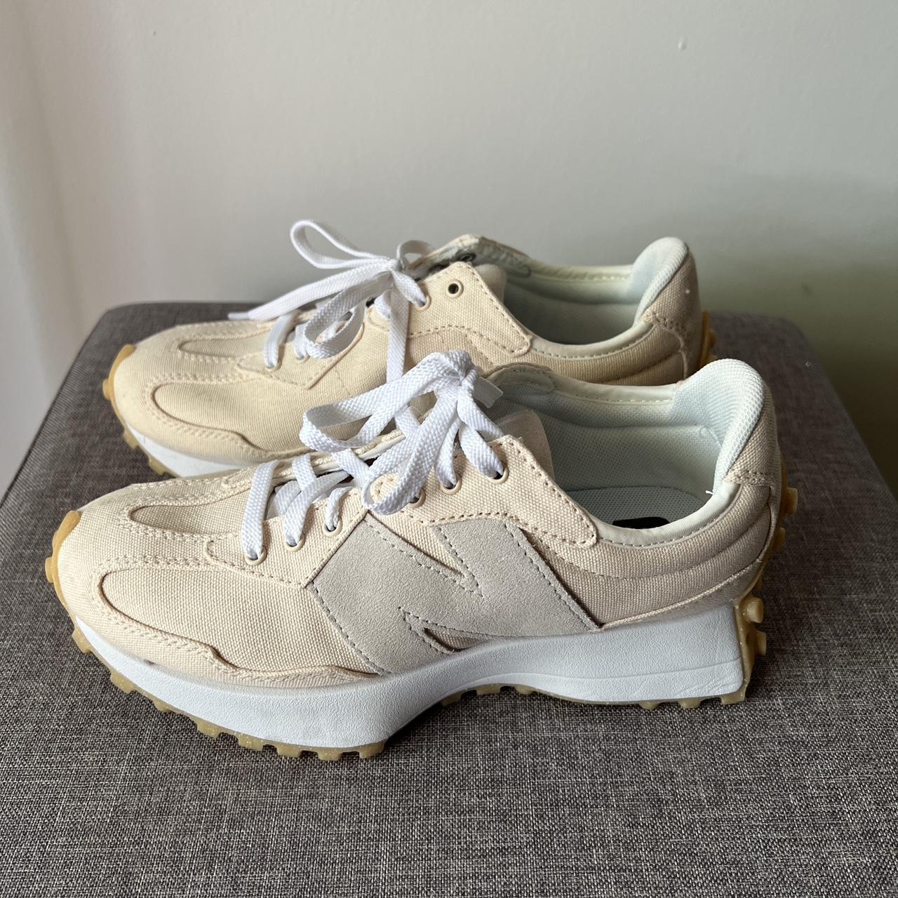 New Balance Women's Cream Trainers | Depop