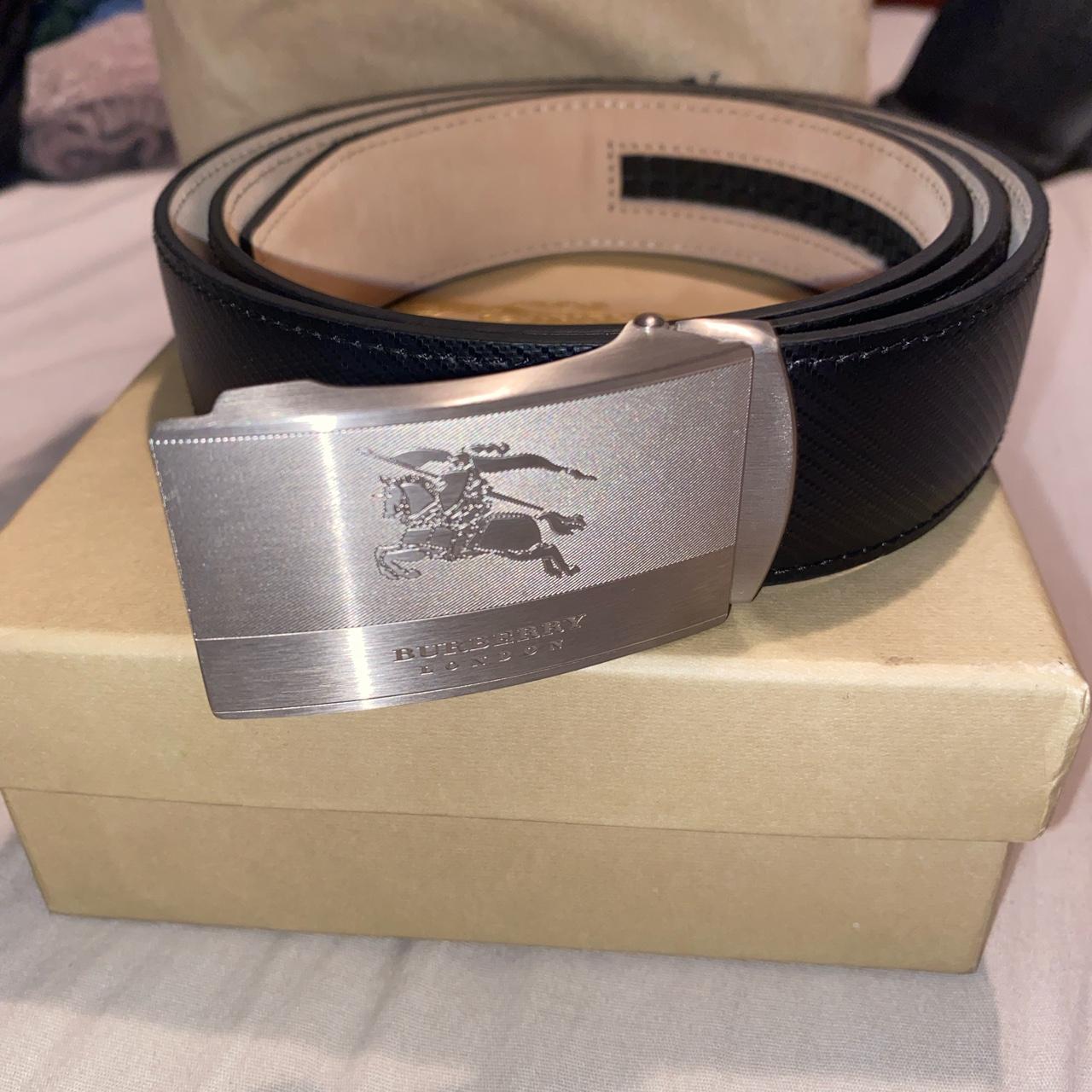 Burberry belt mens sale silver