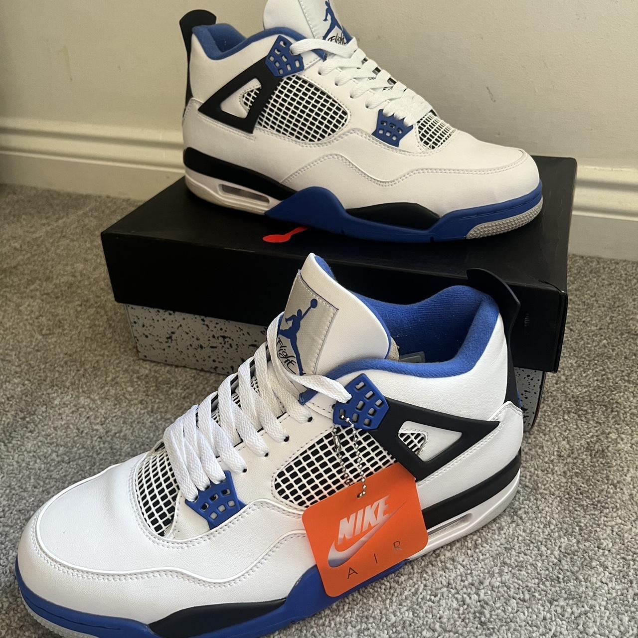 Air Jordan 4 Retro ‘Motorsports’ 💙⚪️ Brand... - Depop