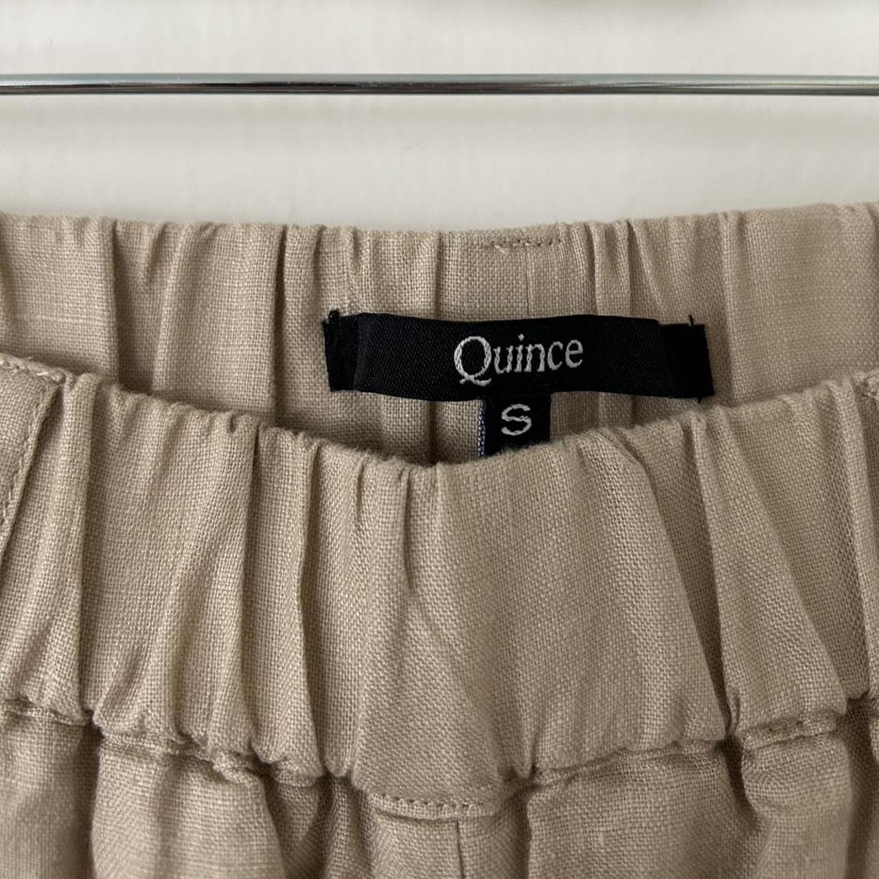 Khaki linen pants by Quince Good condition, lightly... Depop