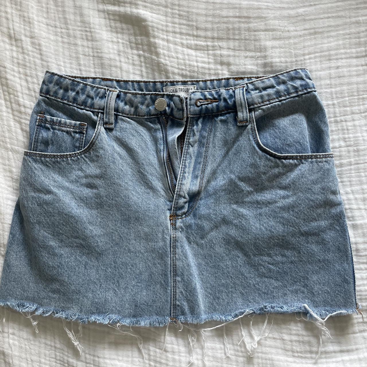 Denim mini skirt Mid rise In amazing condition - Depop