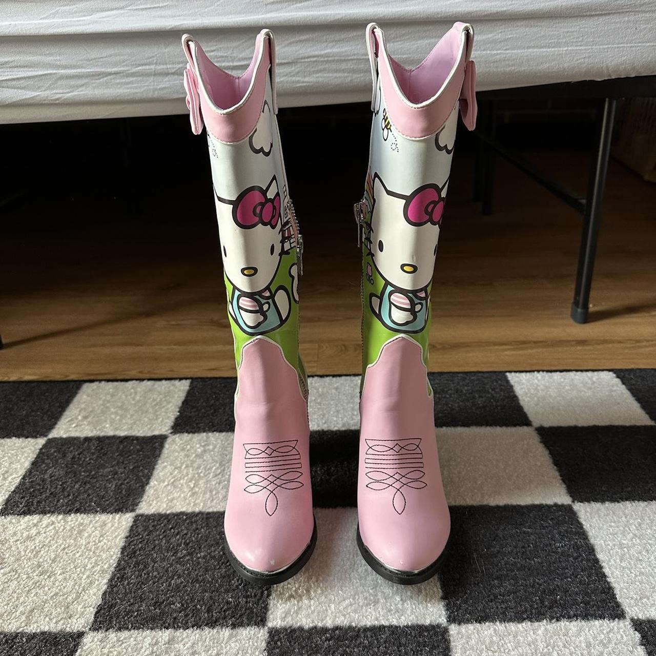 hello kitty cowgirl boots brand is dolls kill x... Depop