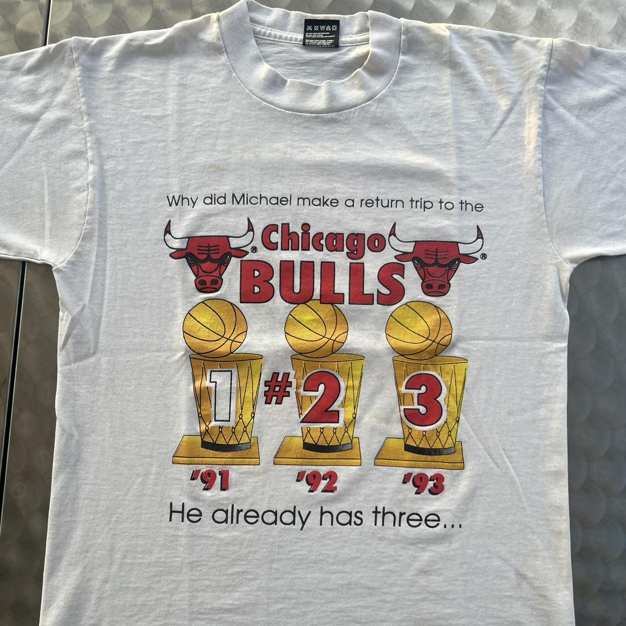 Rare Vintage 90s Chicago Bulls Championship Tee Logo - Depop