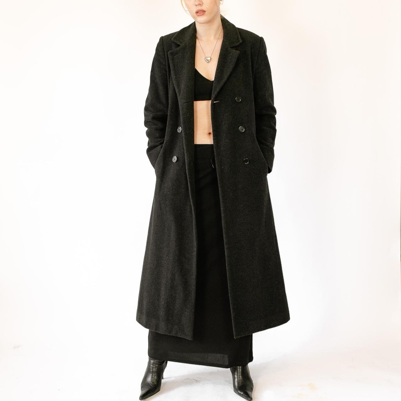 Women's Black and Grey Coat Depop