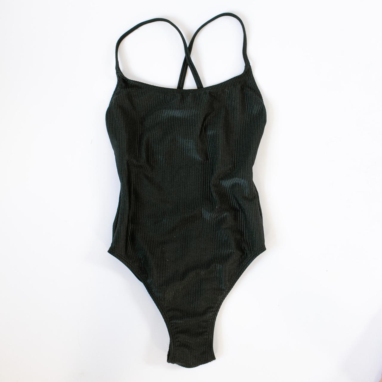 Vintage Black One Piece Swimsuit ♡ classic black... - Depop