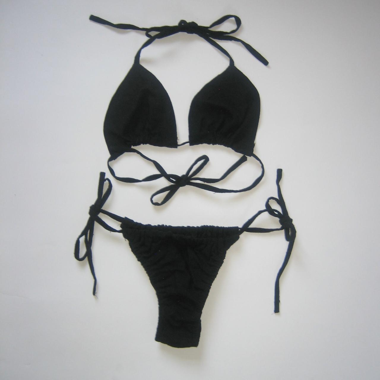 Vintage Silk String Bikini Set ♡ luxe 100% pure... - Depop