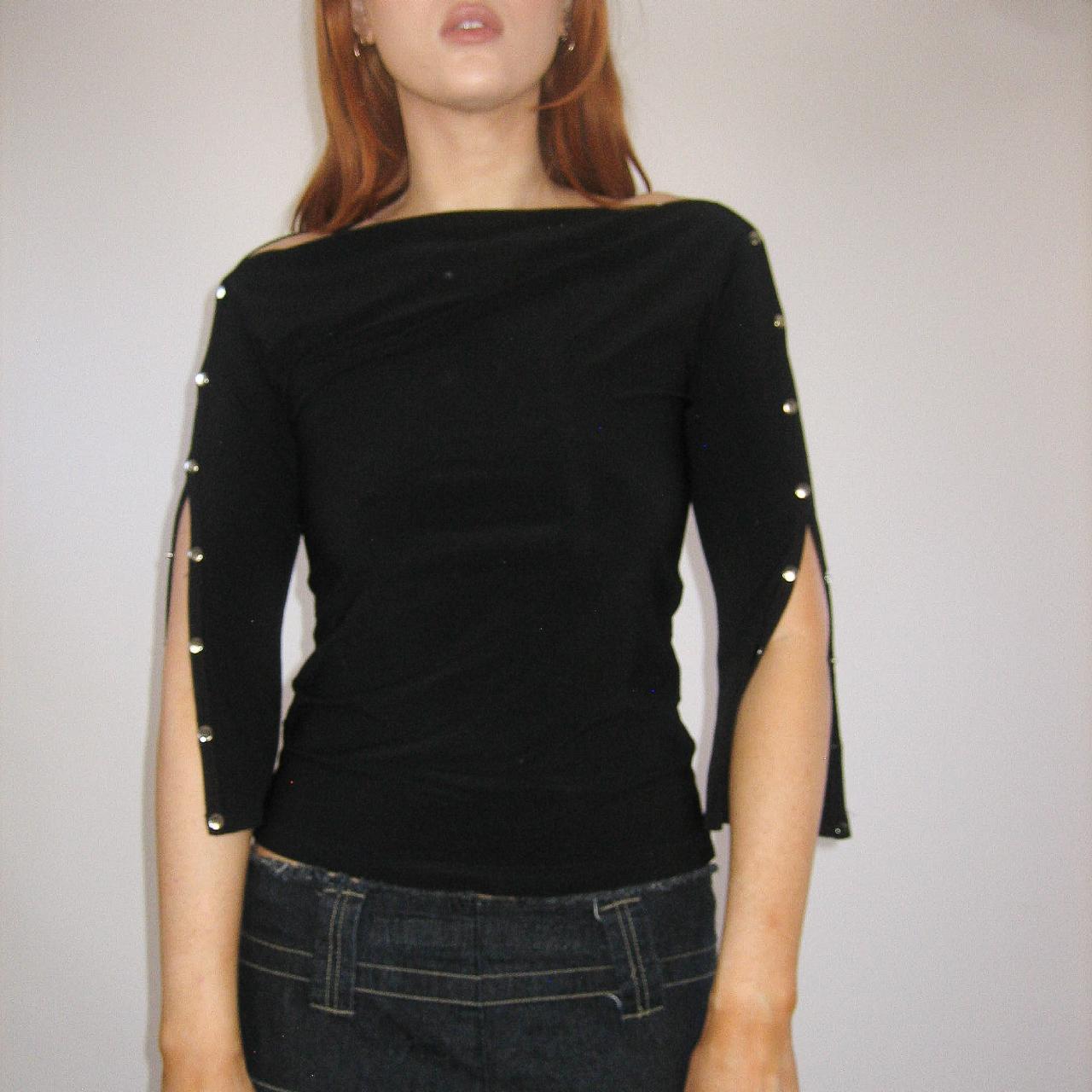 90s Snap Button Top ♡ snap button top Depop