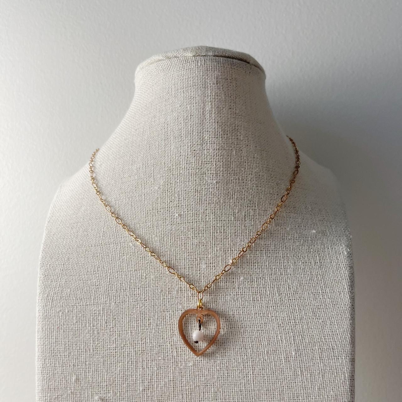 copper necklace with vintage copper heart and little… - Depop