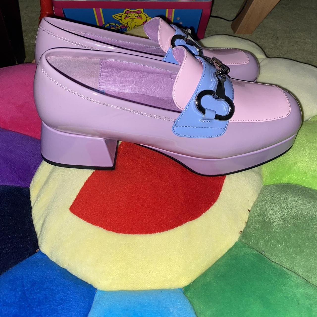 Jeffrey Campbell Women's Pink and Purple Loafers | Depop