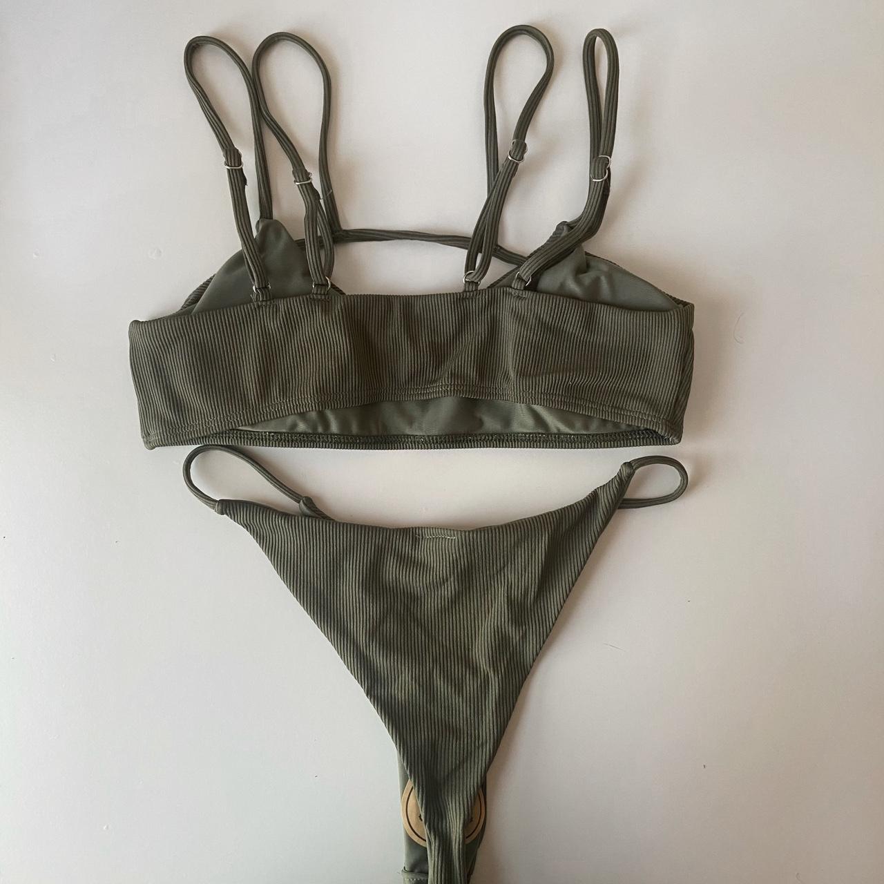 Women's Khaki and Green Bikinisandtankinisets Depop