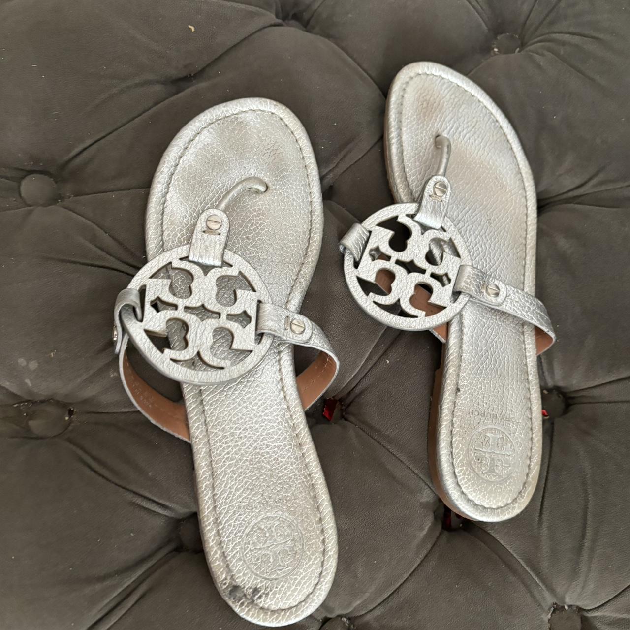 Silver tory burch clearance sandals