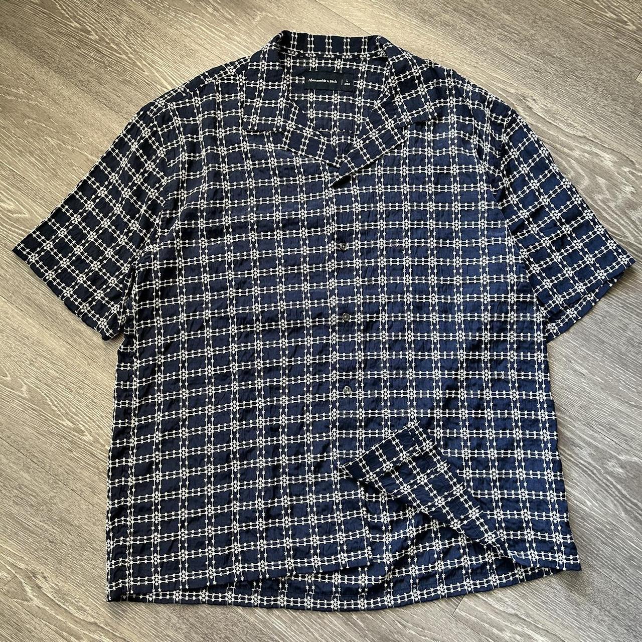 abrecrombie & fitch silky stitch button shirt size... - Depop