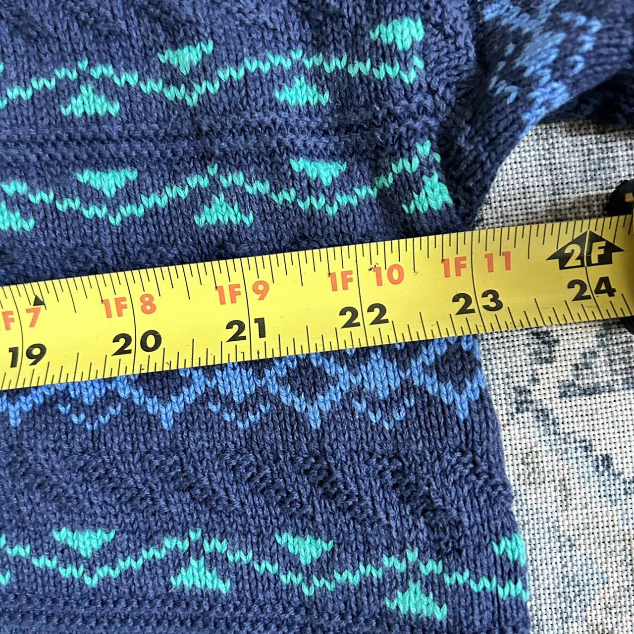vintage patterned knitted sweater size L good... - Depop