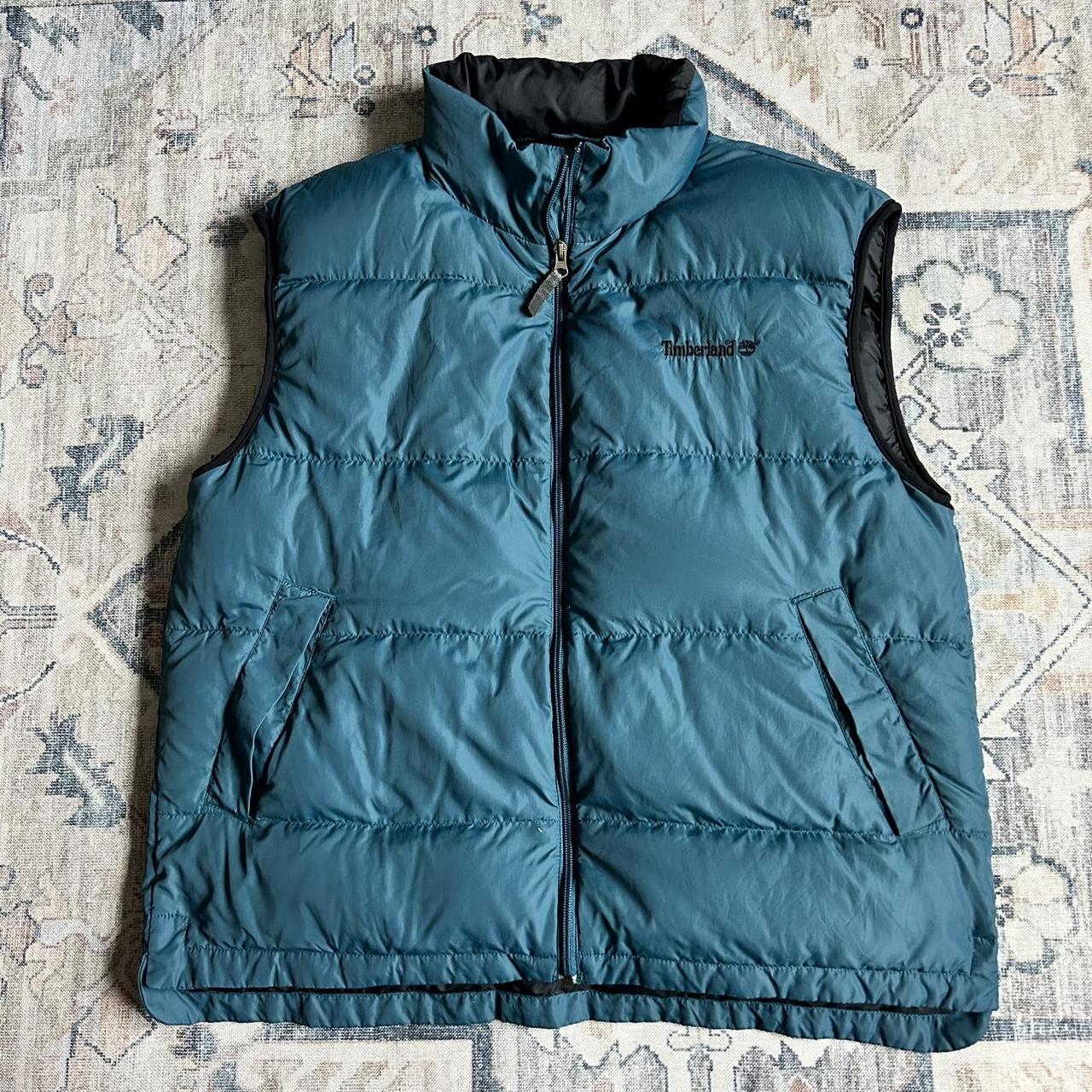 vintage timberland puffer vest size... - Depop