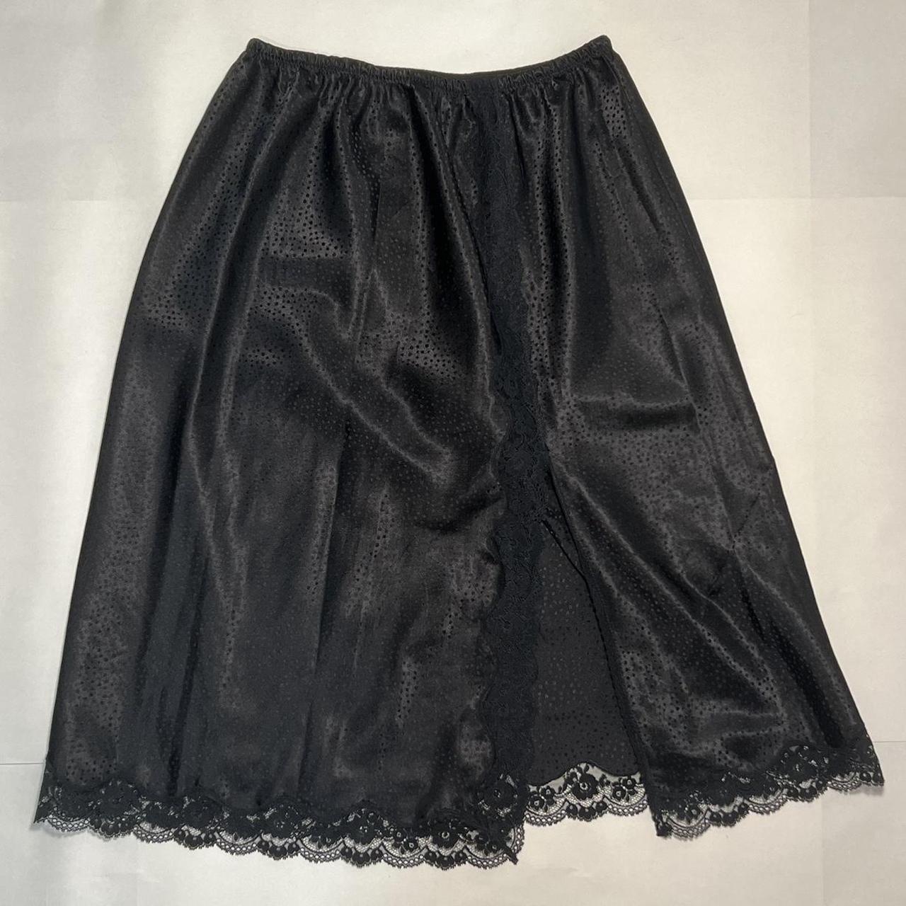 gorgeous black christian dior slip skirt with lace... - Depop