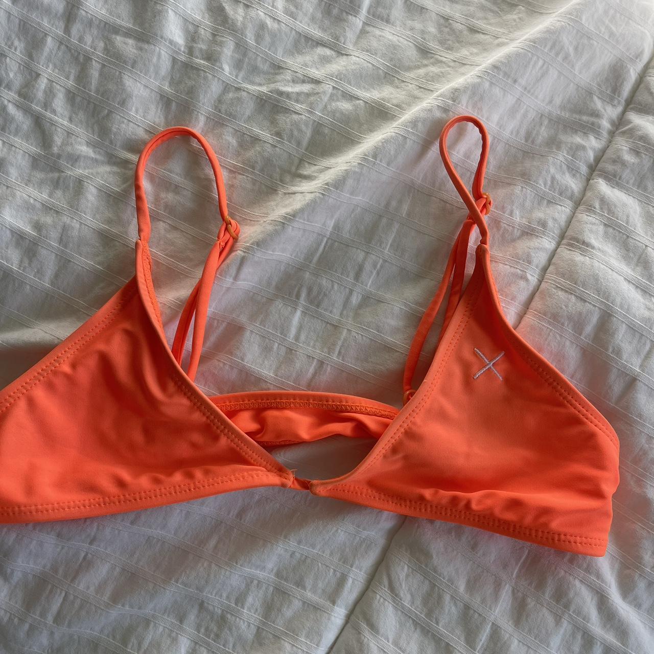 Boutine LA neon orange bikini top. worn a couple... - Depop