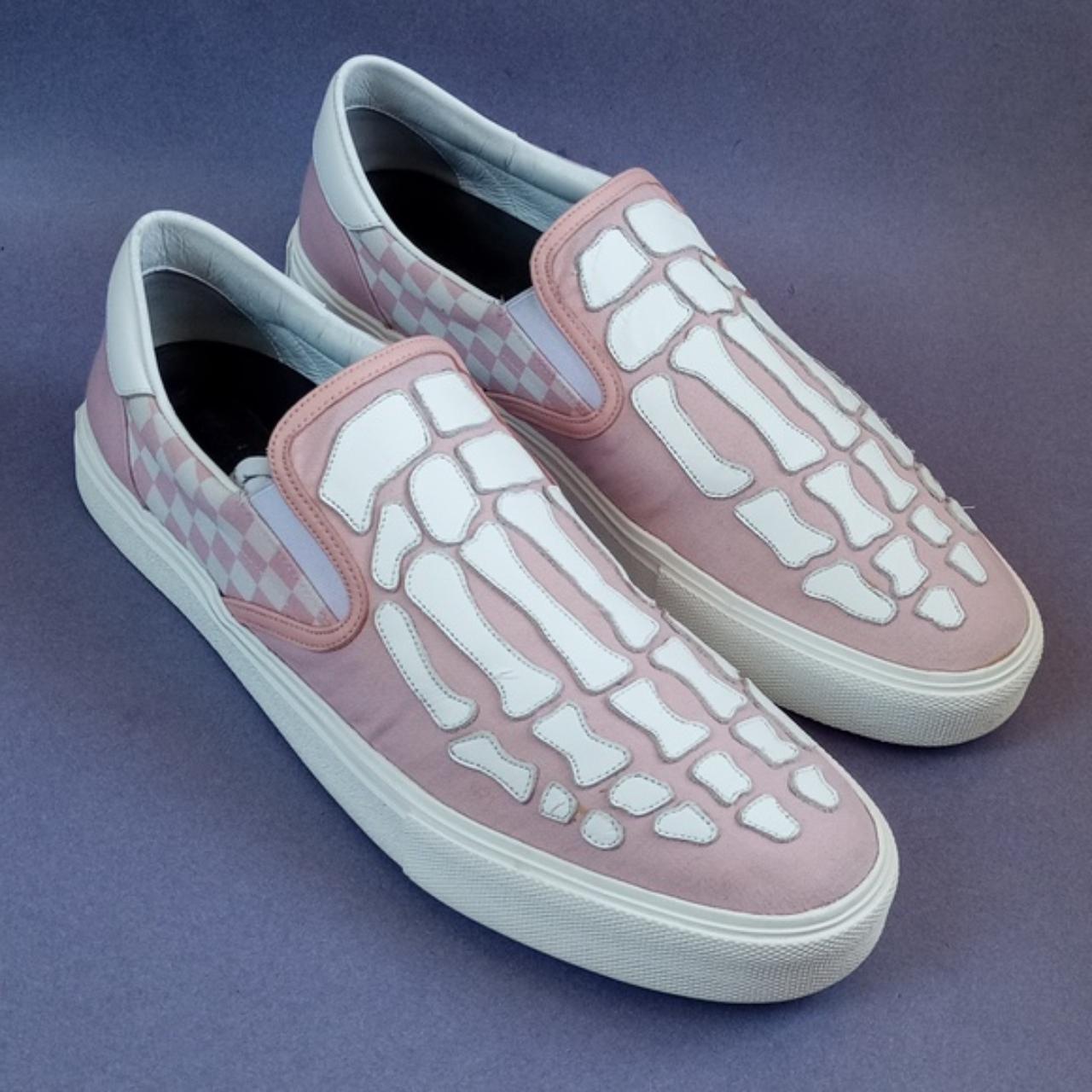 AMIRI Checkered Skeleton Toe Pink Slip-On Shoes Size | Depop