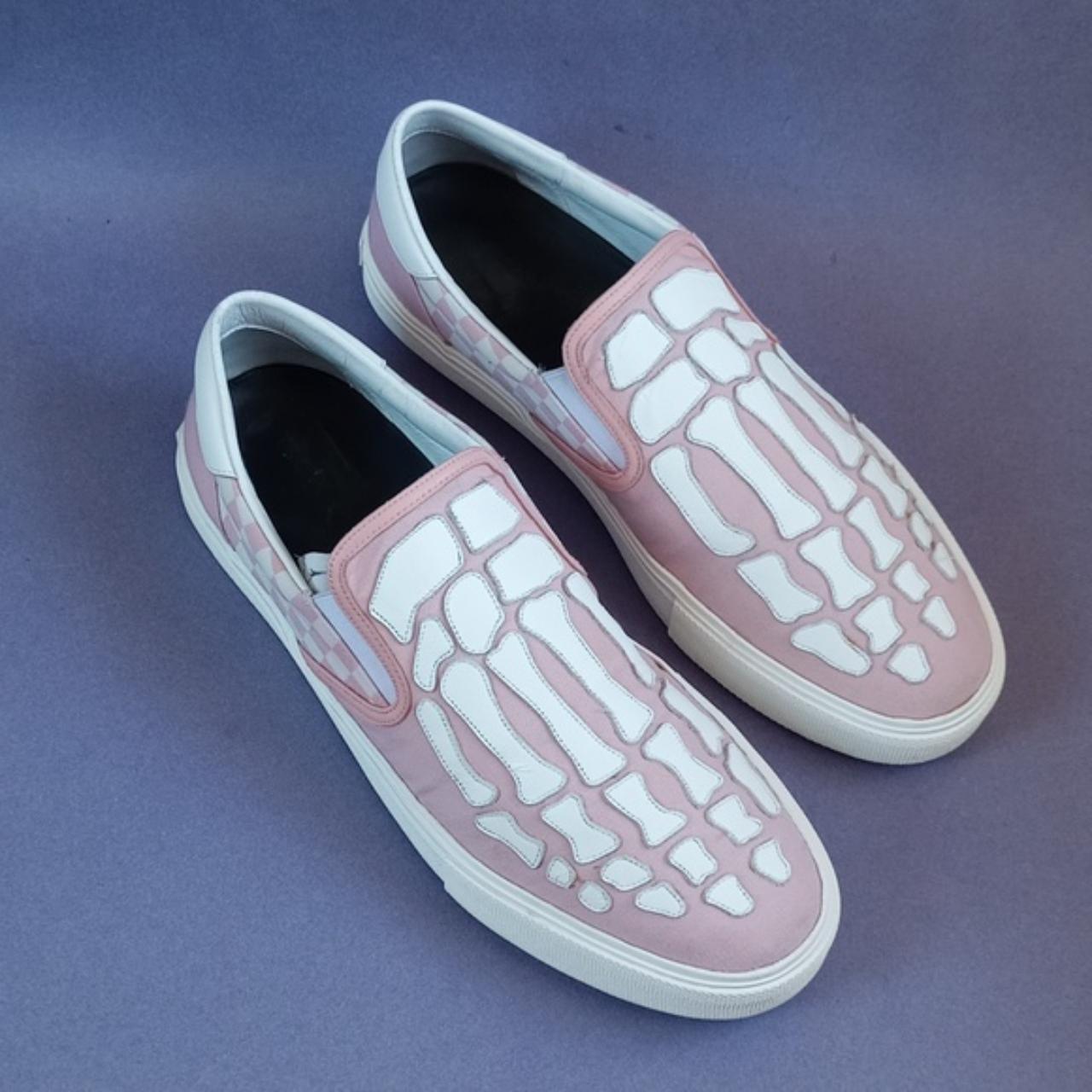AMIRI Checkered Skeleton Toe Pink Slip-On Shoes Size | Depop